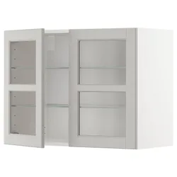 IKEA METOD(694.596.80) напівпансіон / 2 скляних двері, білий / Lerhyttan світло-сірий