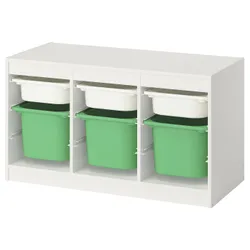 IKEA TROFAST(295.744.65) Полиця з контейнерами, Білий білий/яскраво -зелений