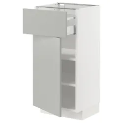 IKEA METOD / MAXIMERA(295.390.28) шафа ящики/двері, білий/Хавсторп світло-сірий