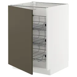 IKEA METOD(795.587.45) шафа з дротяним кошиком, білий/Хавсторп коричнево-бежевий