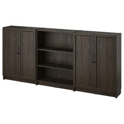 IKEA BILLY / OXBERG(895.781.25) комбінація полиць із дверцятами, імітація темно-коричневого кольору дуб