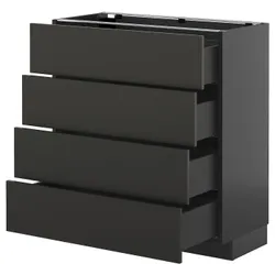 IKEA METOD / KNIVSHULT(095.867.42) Вона st 4fr/4szu, Чарнозарій/Ніккебо матовий антрацит