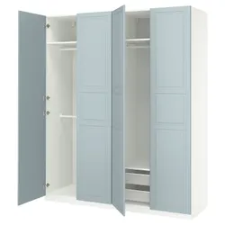 IKEA PAX / FJÄREHALS(995.651.70) Комбінація гардеробу, білий/світло -сірий -блак