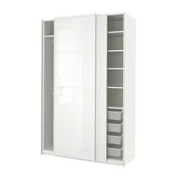 IKEA PAX / FÄRVIK(494.322.67) комбінований гардероб, біле/біле скло