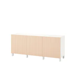 IKEA BESTÅ (794.217.38) поєднання з дверима, білий / Björköviken / березовий шпон Stubbarp