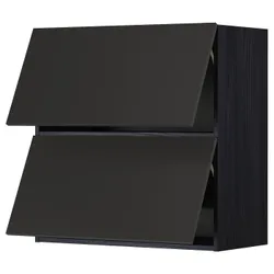 IKEA METOD(694.985.25) Горизонтальна навісна шафа з 2 дверцятами, чорний/Nickebo матовий антрацит
