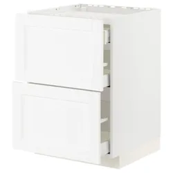 IKEA METOD / MAXIMERA(794.734.21) гардеробна плоска / 2фр / 3ч, Enköping білий / ефект білого дерева