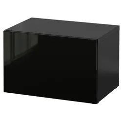 IKEA BESTÅ(990.468.05) шафа з дверима, чорно-коричневий / Selsviken глянсовий / чорний