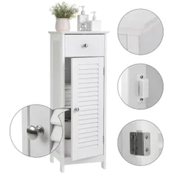 Шафа для ванної кімнати білий пост 87 см, що стоїть білий