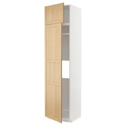 IKEA METOD(995.094.38) шафа висока для холодильника або морозильної камери з 2 ящиками, білий/Дуб Форсбака