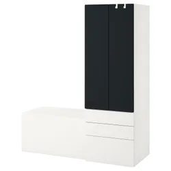 IKEA SMÅSTAD / PLATSA (894.312.37) стійка, біла поверхня дошки / з лавкою