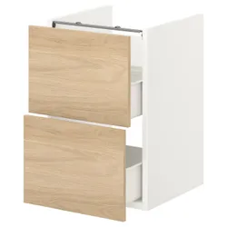 IKEA ENHET(693.210.46) тумба під умивальник з 2 ящиками, білий / імітація дуб
