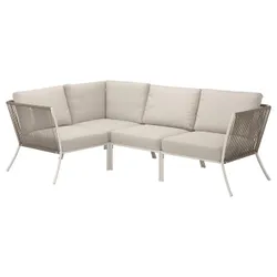IKEA SEGERÖN(395.777.03) Кутовий диван з 3-х осіб, Зовнішній білий/бежевий/frösön/duvholmen бежевий