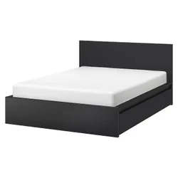 IKEA MALM(590.024.36) Каркас ліжка з 4 урнами, чорно-коричневий / Luröy