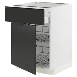 IKEA METOD / MAXIMERA(994.938.85) підлогова шафа/дверний кошик/ящик/двері, білий/Upplöv матовий антрацит