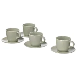 IKEA FÄRGKLAR (704.781.59) Чашка з блюдцем, Матовий зелений
