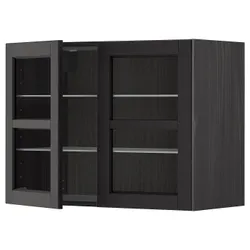 IKEA METOD(694.671.52) напівпансіон / 2 скляних двері, чорний / Lerhyttan чорний тонований