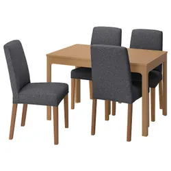 IKEA EKEDALEN / BERGMUND(794.084.78) стіл і 4 стільці, наслідування. дуб / Гуннаред середньо сірий