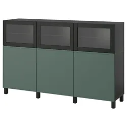 IKEA BESTÅ(996.122.56) Поєднання з дверима, Czarnybrowz/krukmakare темно -сірий -зелений