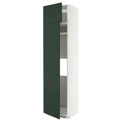 IKEA METOD(795.571.66) висока для холодильника або морозильної камери з 2 ящиками, білий/Хавсторп темно-зелений