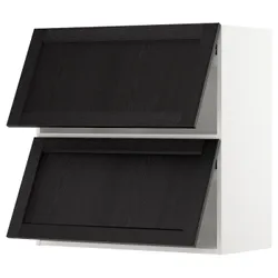 IKEA METOD(193.945.30) горизонтальна шафа 2 дверцята відкриваються сенсорні, білий/забарвлений лерхітановим чорним