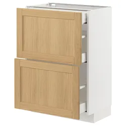 IKEA METOD / MAXIMERA(395.092.81) Шафа з 2 фасадами/3 ящиками, білий/Дуб Форсбака