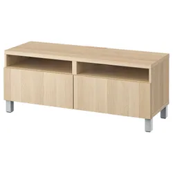 IKEA BESTÅ(994.422.21) Тумба під телевізор з ящиками, Ефект дуба білого мореного / Lappviken / Stubbarp світло-сірий