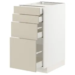 IKEA METOD / MAXIMERA(794.267.07) шафа ст 4фр / 4ч, білий / Havstorp бежевий