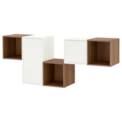 IKEA EKET(694.903.17) комбінування навісних шаф, білий/горіх