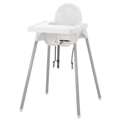 IKEA Стілець для годування ANTILOP (ІKEA ANTILOP), Стільчик для годування, срібло білий, срібний, 290.672.93 високе крісло