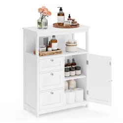 Біла шафа для ванної кімнати з 3 ящиками