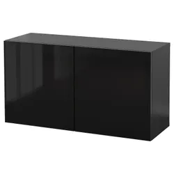 IKEA BESTÅ(594.410.87) комбінування навісних шаф, чорно-коричневий Glassvik / чорне скло