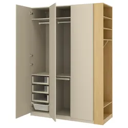 IKEA PAX / REINSVOLL(296.069.04) Комбінація гардеробу, Сірий -рогай сірий -схожий на/іміц. дуб