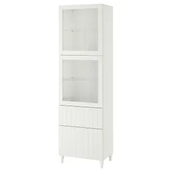 IKEA BESTÅ(693.892.63) книжкова шафа / скляні двері, біле / Sutterviken / Kabbarp біле прозоре скло