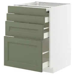 IKEA METOD / MAXIMERA(495.182.23) ST шафа зі висувним верхом/3 -е, Biały/axstad gria -green