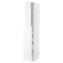 IKEA METOD / MAXIMERA(595.074.17) висока шафа з 1 дверима та 4 ящиками, білий/Vallstena білий