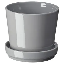 IKEA CITRUSFRUKT (805.084.34) квітковий горщик з підставкою, всередину / назовні сірий