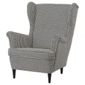 IKEA STRANDMON Крісло Wingback, Vibberbo чорний / бежевий (204.569.56)