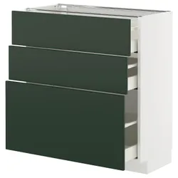 IKEA METOD / MAXIMERA(695.568.60) шафа для підлоги з 3 ящиками, білий/Хавсторп темно-зелений