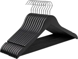 Дерев'яні вішалки 10 шт. Чорний набір