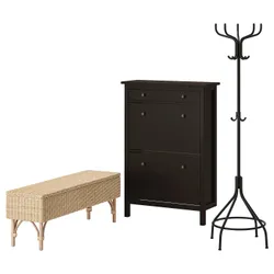 IKEA HEMNES / TOLKNING(896.039.69) Меблі залу, встановіть 3 ПК, Чорний/Чарнобрąз