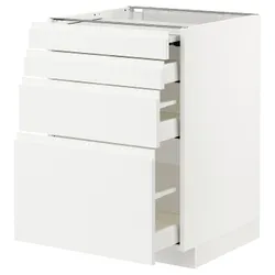 IKEA METOD / MAXIMERA(394.337.76) шафа з висувною стільницею / 3 шухляди, білий / Voxtorp матовий білий