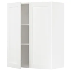 IKEA METOD(294.734.66) навісна шафа з полицями / 2 двер, Enköping білий / ефект білого дерева
