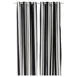 IKEA SLÅNHÖSTMAL(206.078.42) Завіса, 2 шт., білі/чорні смуги/з вушками