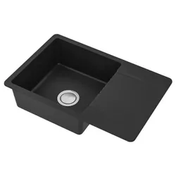 IKEA KILSVIKEN(893.370.27) врізна раковина, 1 чаша зі зливом, чорний/кварцовий композит