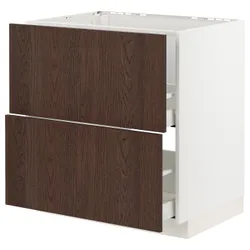 IKEA METOD / MAXIMERA (694.044.47) 2 шт + 2 шт / 2 шт, білий / Сінарп коричневий