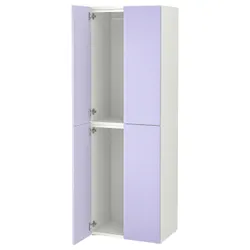IKEA SMÅSTAD / PLATSA(595.489.79) гардероб, білий бузок/з 2 штангами для одягу