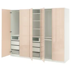 IKEA PAX / FARDAL(595.908.12) Комбінація гардеробу, білий/легкий -orange глос