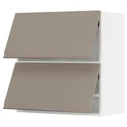 IKEA METOD(694.924.15) Горизонтальна навісна шафа з 2 дверцятами, білий/Upplöv матовий темно-бежевий