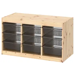 IKEA TROFAST(494.808.28) стелаж з контейнерами, світло біла морилка сосна / темно-сірий